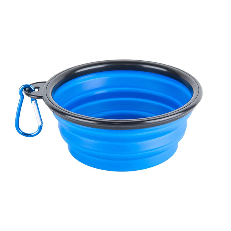 Pet Food Water Bowl 2-in-1 Dog Bowl, Silicone Foldable Portable Bowl, Four Seasons Outdoor Travel Collapsible Bowl, 1PC