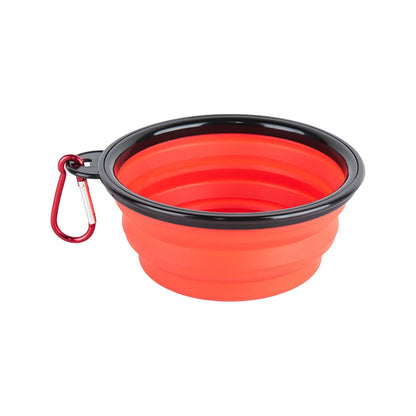 Pet Food Water Bowl 2-in-1 Dog Bowl, Silicone Foldable Portable Bowl, Four Seasons Outdoor Travel Collapsible Bowl, 1PC