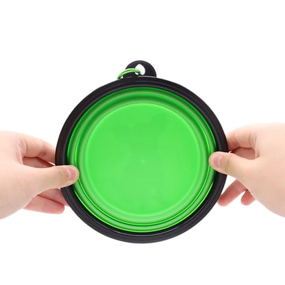Pet Food Water Bowl 2-in-1 Dog Bowl, Silicone Foldable Portable Bowl, Four Seasons Outdoor Travel Collapsible Bowl, 1PC