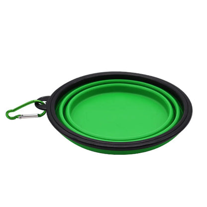 Pet Food Water Bowl 2-in-1 Dog Bowl, Silicone Foldable Portable Bowl, Four Seasons Outdoor Travel Collapsible Bowl, 1PC