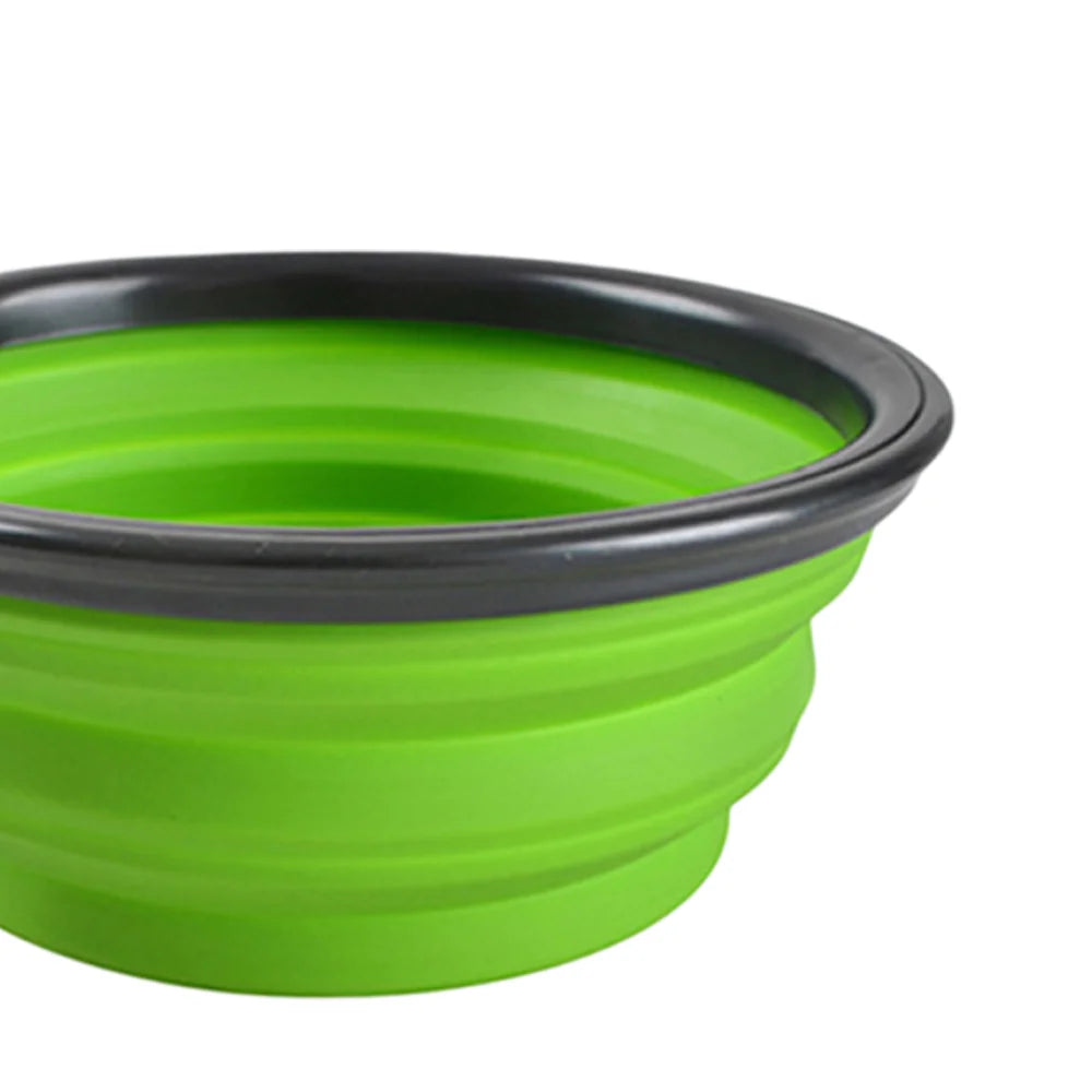 Pet Food Water Bowl 2-in-1 Dog Bowl, Silicone Foldable Portable Bowl, Four Seasons Outdoor Travel Collapsible Bowl, 1PC